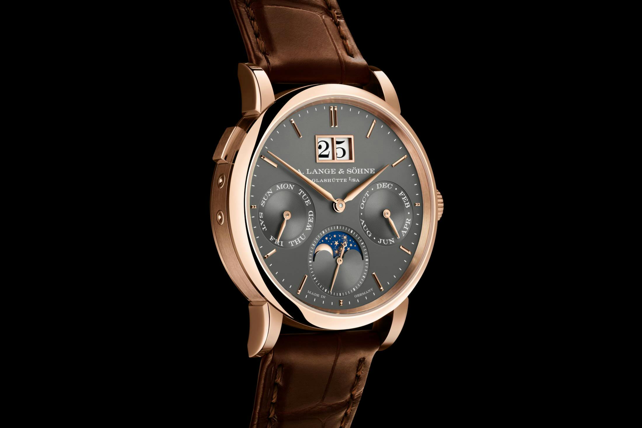 Saxonia Annual Calendar 36mm Slanted Rose Gold