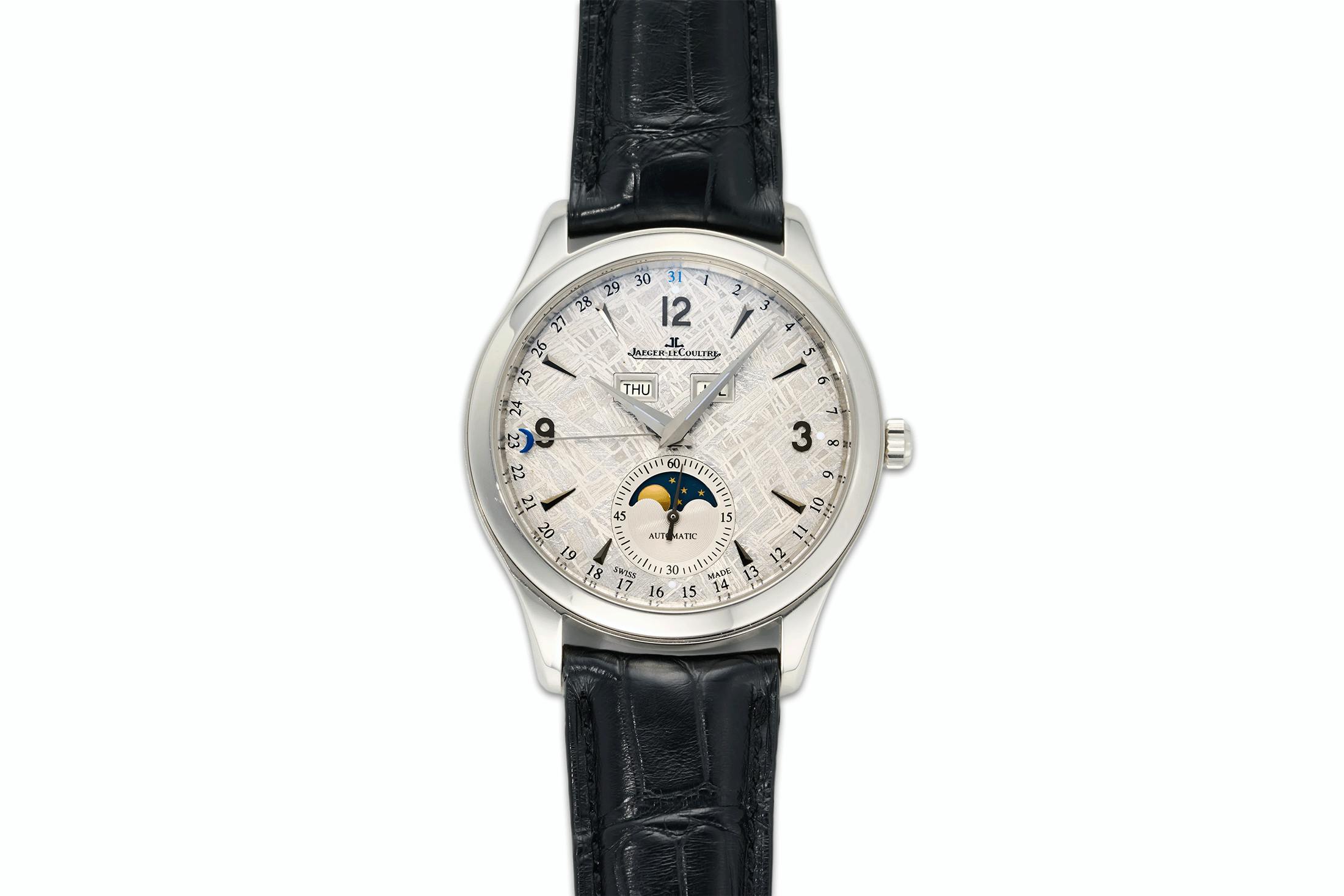 A Patek Phillipe 5000R, A Seiko 7018-8000, A Zodiac Poor Man's Heuer Reference 7721, And A Jaeger LeCoultre Master Calendar Moonphase Meteorite