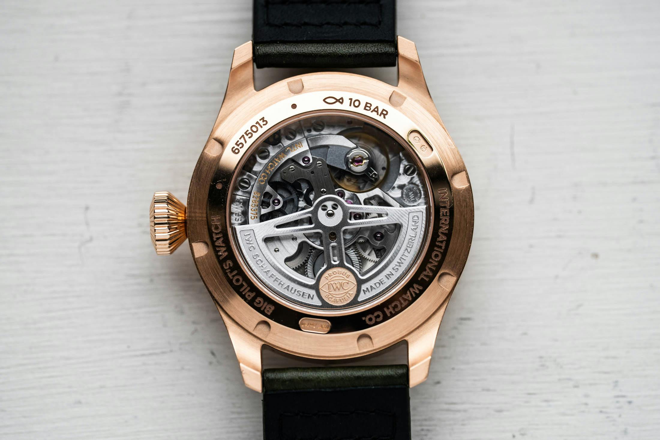 IWC Big Pilot’s Watch Perpetual Calendar ProSet gold caseback