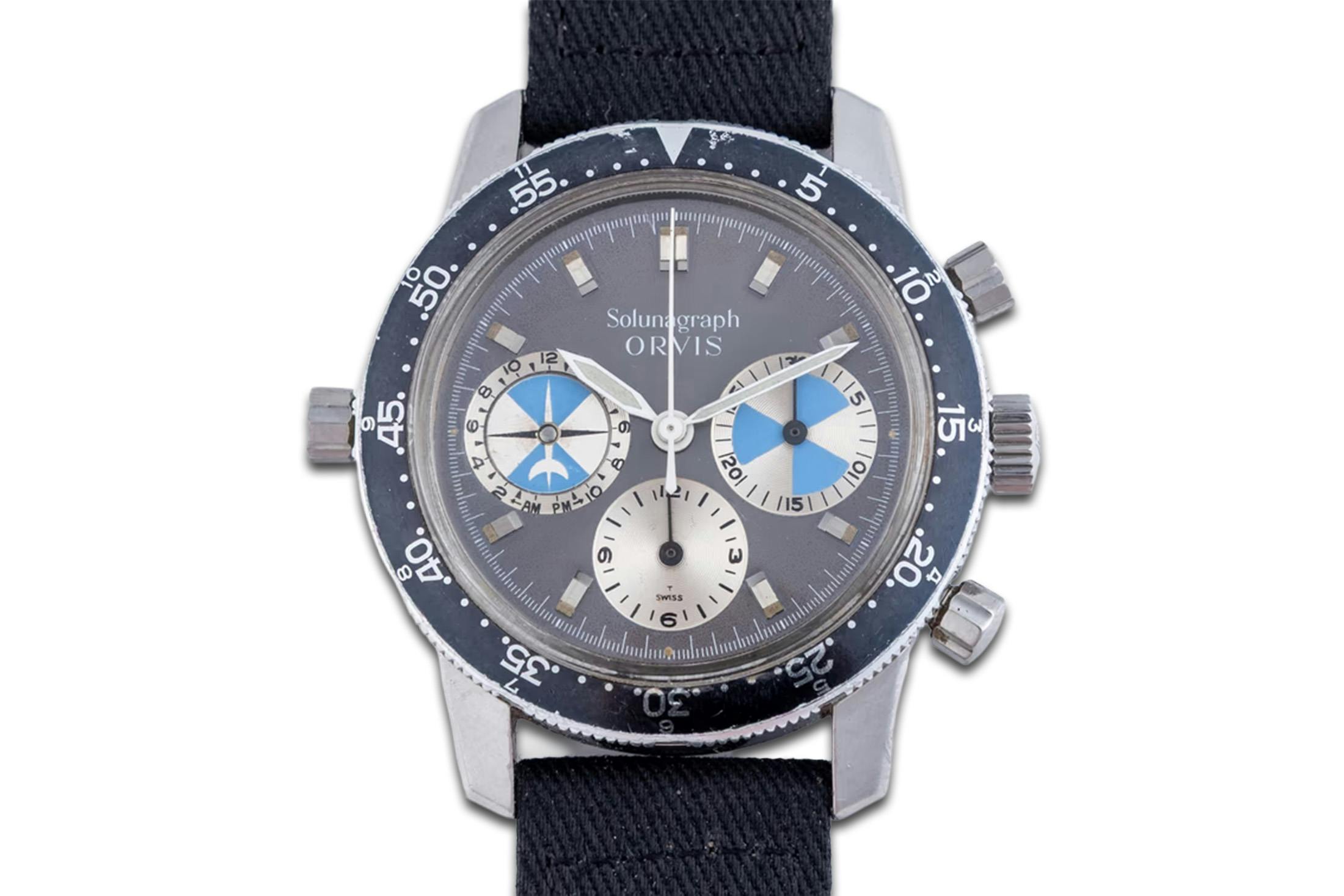 An Orvis Solunagraph, An Omega DeVille Emerald, A Lip Mach 2000 Chronograph, And A Patek Philippe Calatrava