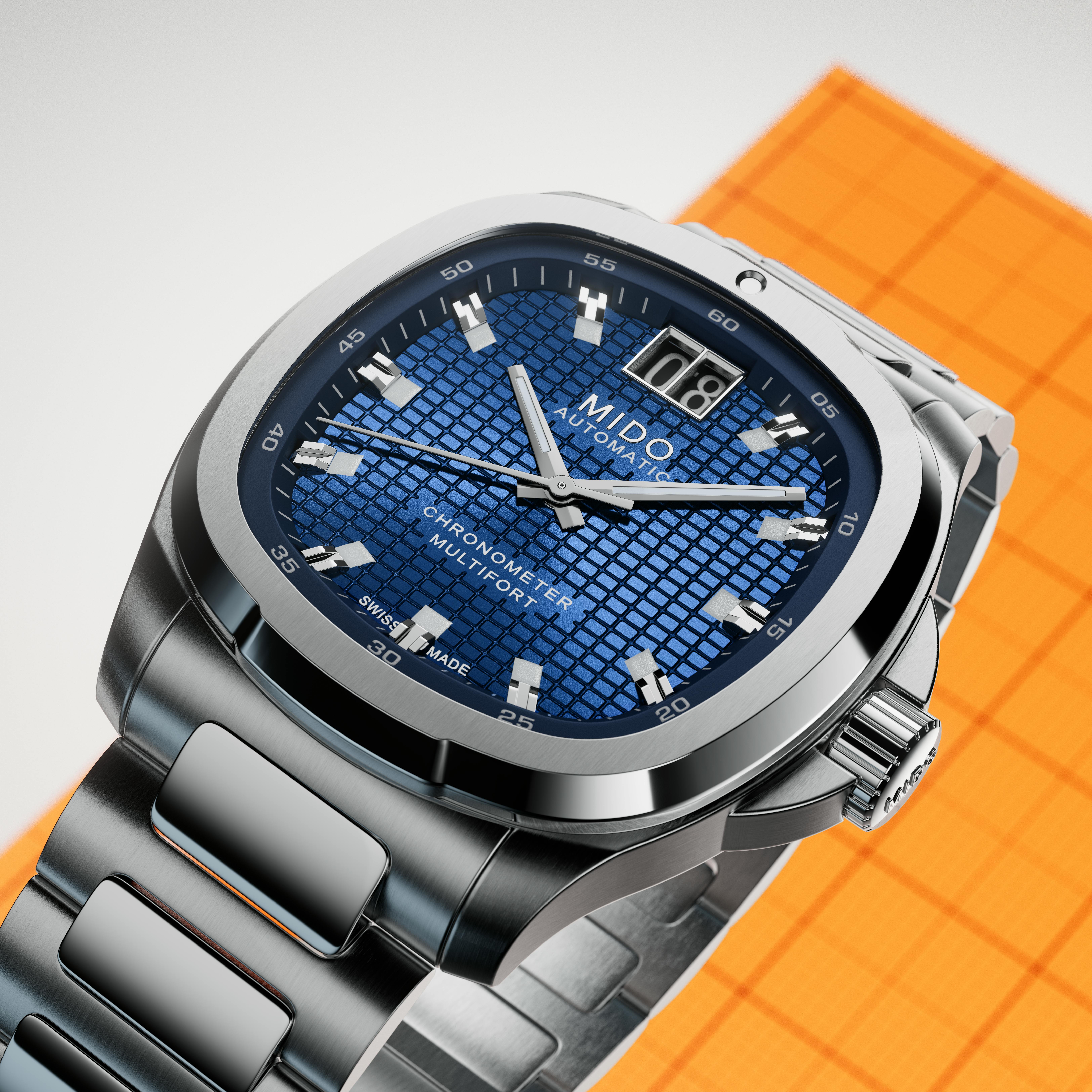 Mido Multifort TV Big Date Chronometer blue dial