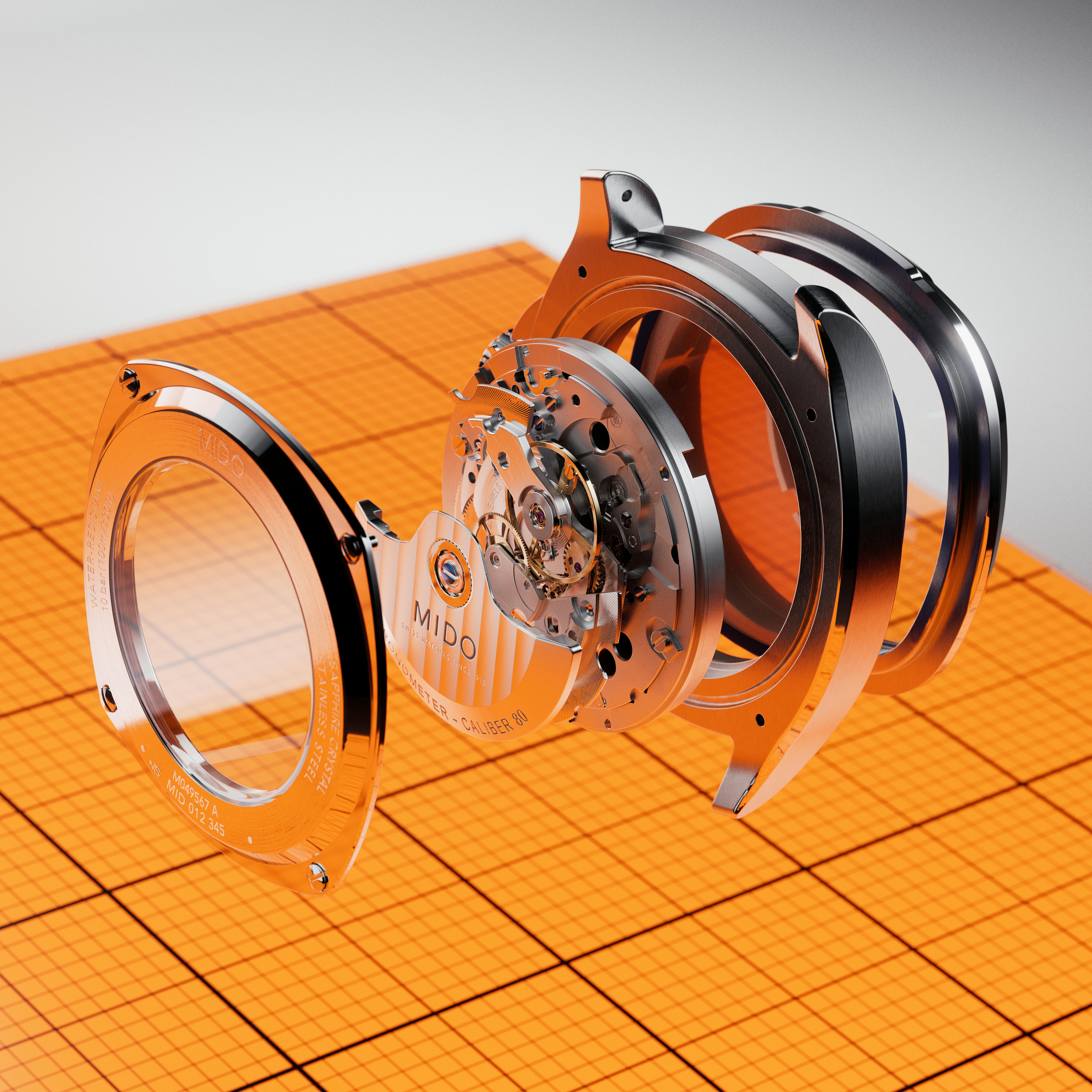 Mido Multifort TV Big Date Chronometer exploded