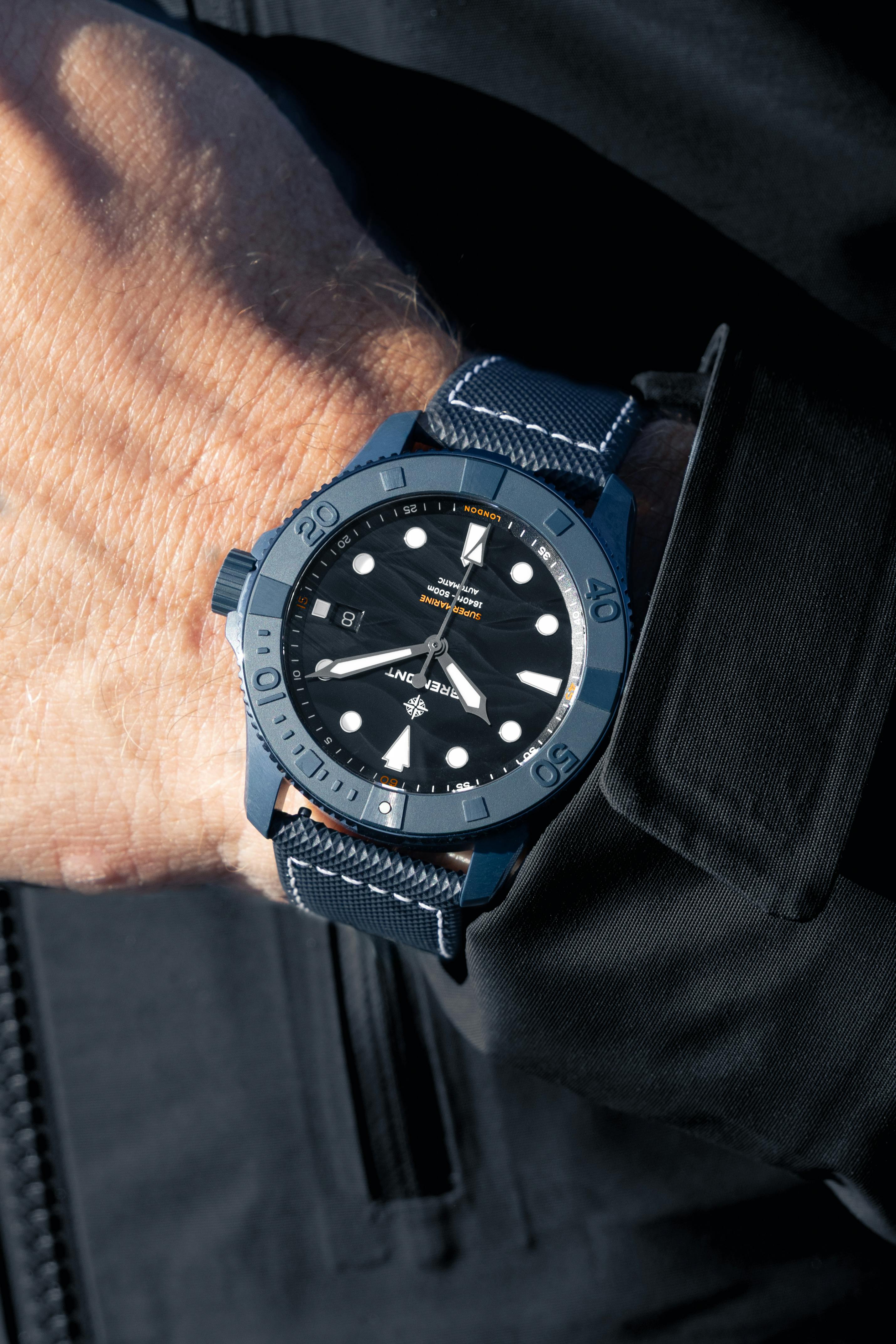 Bremont Supermarine Full Ceramic Deep Blue closeup