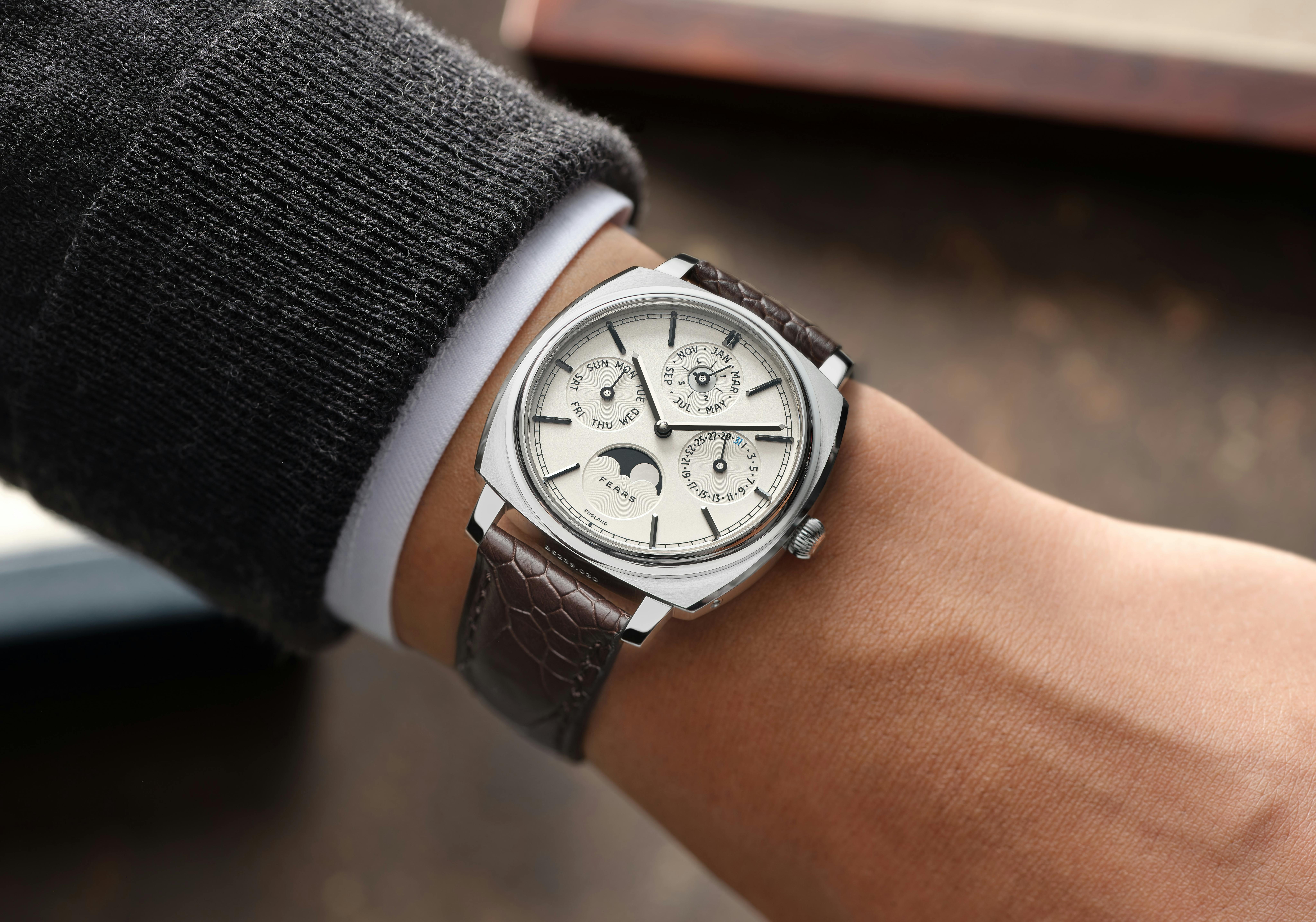Fears Brunswick 39 Perpetual Calendar on wrist