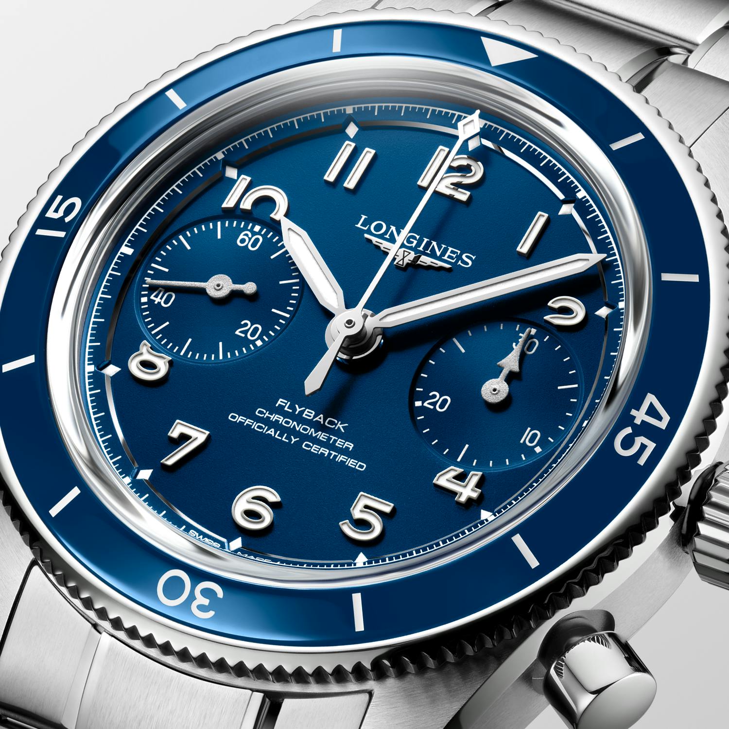 Longines Spirit Pilot Flyback matte blue dial