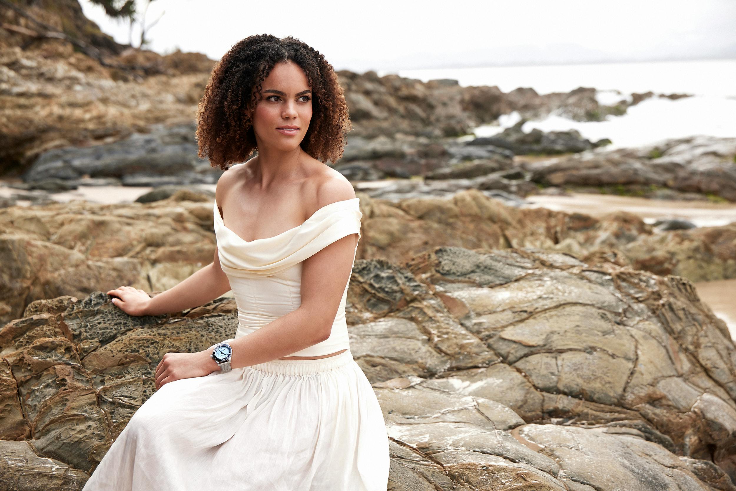 Torrie Lewis wearing the new Longines HydroConquest
